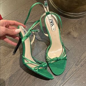 Zara Emerald Strappy Heels